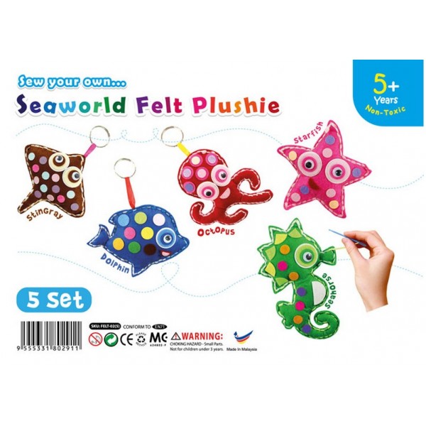 Seaworld Felt Plushie 5 Pack